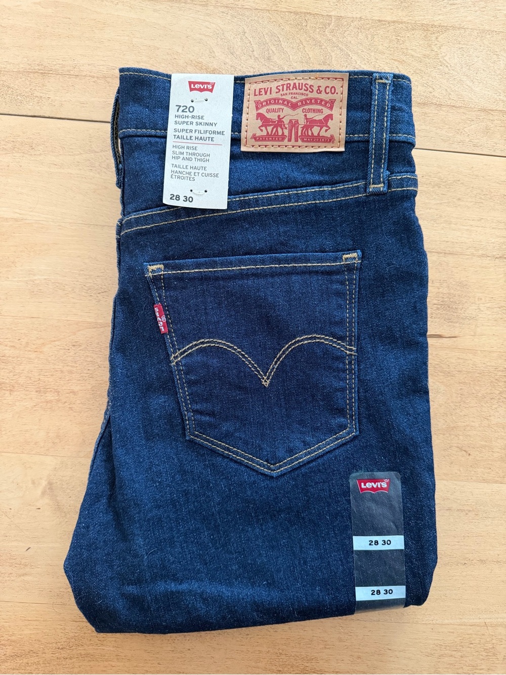 Levi's 720 High-Rise Super Skinny Jeans - Dark Blue Denim